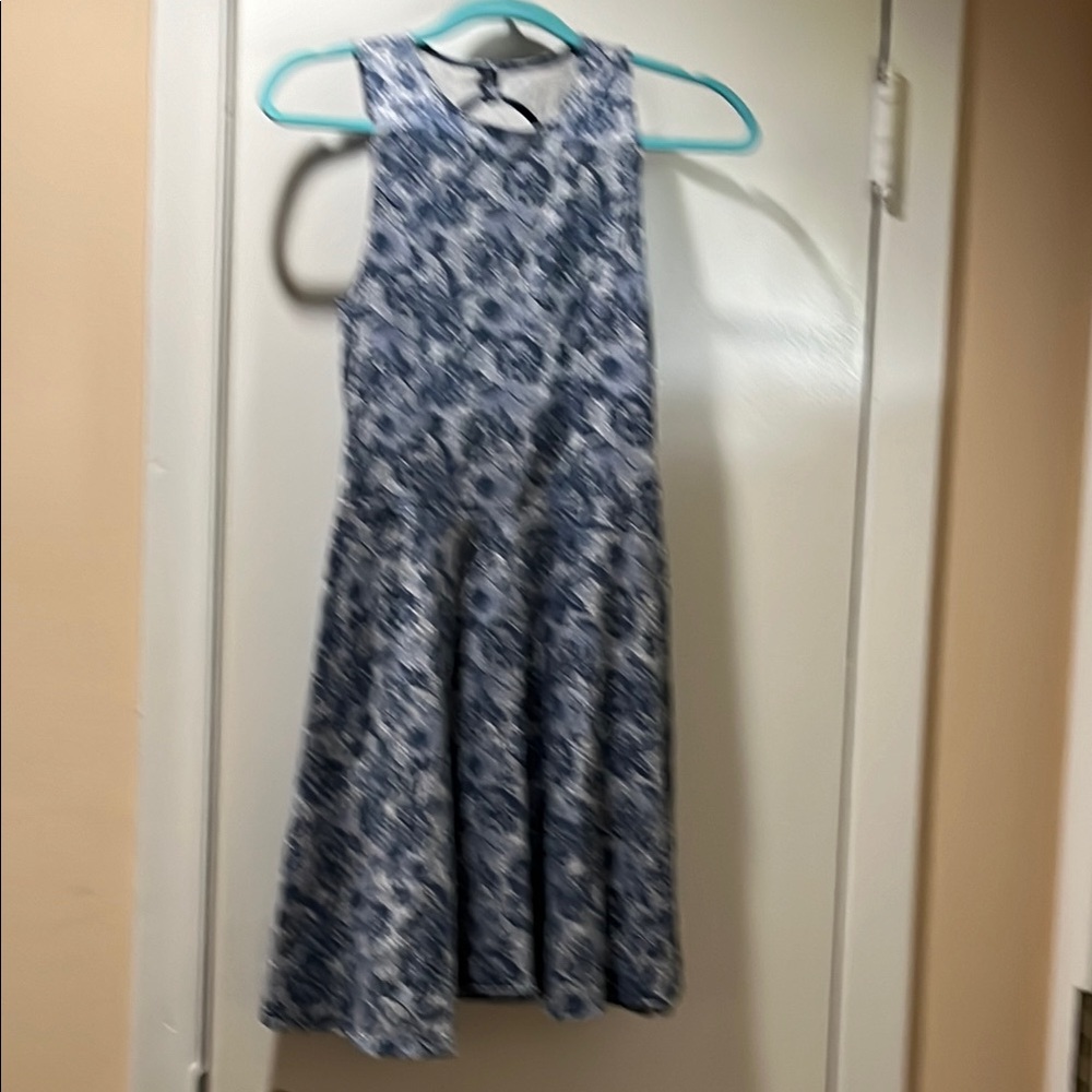 Hollister Blue and White Halter Sundress